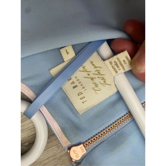 Ted Baker Effrae Harmony Cold-Shoulder Dress - Pale Blue, Sz 1 (Small) - Picture 7 of 11